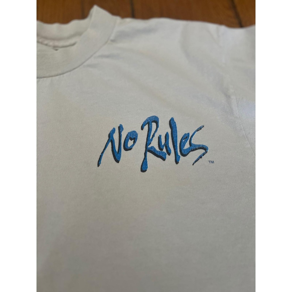 Vintage No Rules Alien Space Krispies Cereal Parody Skate T-Shirt White Large